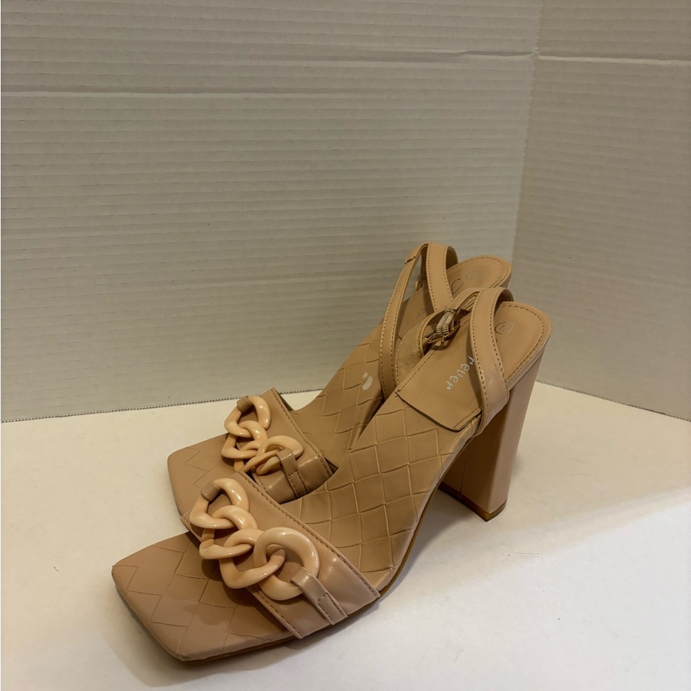 🔵Elegant Tan Block Heel Sandals - Picture 12 of 15